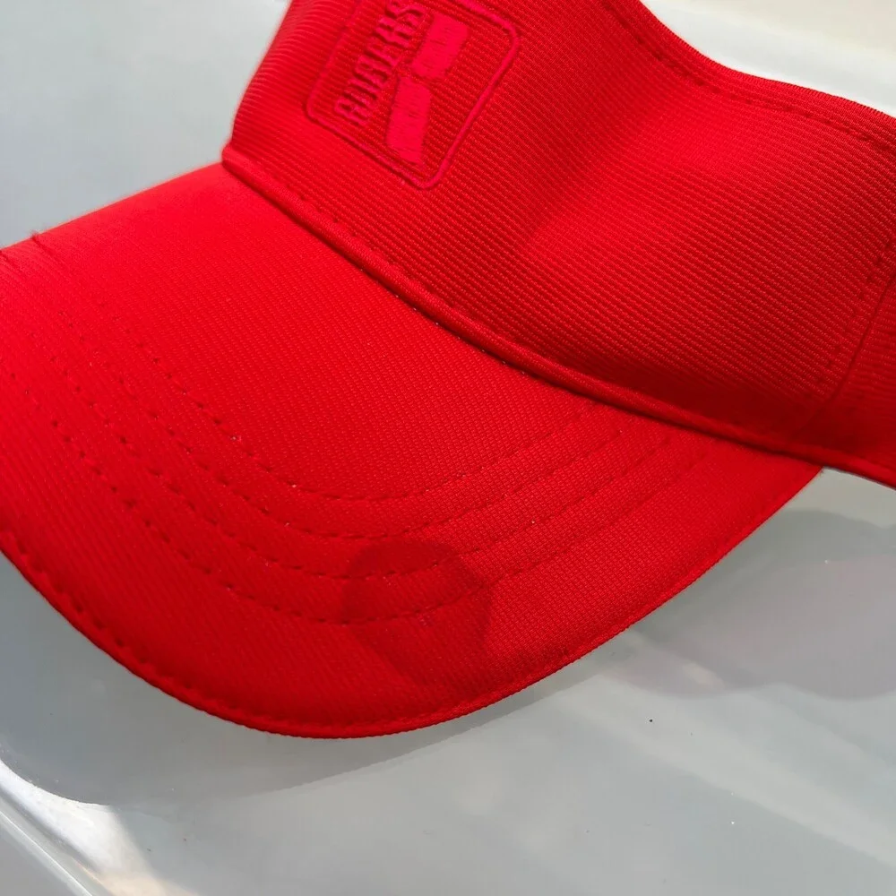 Antigua Rogers Visor Mens Adjustable Red‎ Strap Cap Farm Equipment Seed Tractor